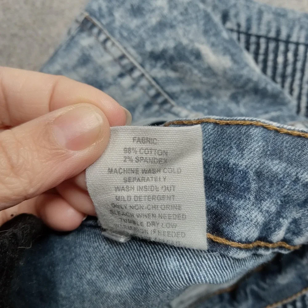 Akademiks Jeans Mens‎ 38x29 Jeanius Acid Wash Moto Biker Straight Stretch Denim